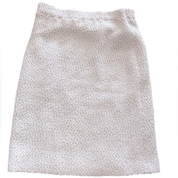 St. John’s Creamy White & Pink Barclay Overlay Tweed Skirt - Picture 1 of 7